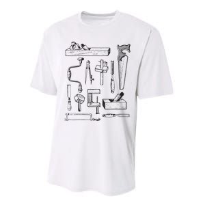 Woodworking Tools For Carpenters And Woodworkers Gift Men Performance Sprint T-Shirt