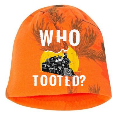 Who Tooted Funny Train Lover Cute Model Railroad Conductor Kati - Camo Knit Beanie