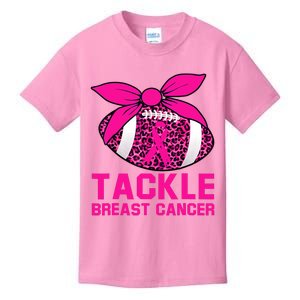 Woman Tackle Football Pink Ribbon Breast Cancer Awareness Kids T-Shirt