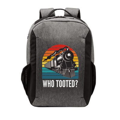 Who Tooted Funny Train Lovers Funny Locomotive & Railroad Vector Backpack