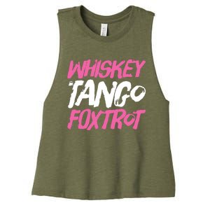 Whiskey Tango Foxtrot Funny Whiskey Gift Shirts Women's Racerback Cropped Tank