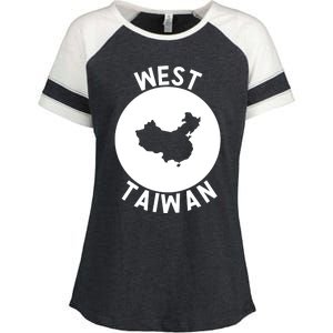 West Taiwan Funny China Map Cute Gift Enza Ladies Jersey Colorblock Tee