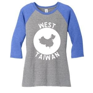 West Taiwan Funny China Map Cute Gift Women's Tri-Blend 3/4-Sleeve Raglan Shirt