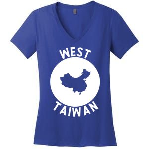 West Taiwan Funny China Map Cute Gift Women's V-Neck T-Shirt