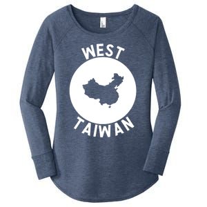 West Taiwan Funny China Map Cute Gift Women's Perfect Tri Tunic Long Sleeve Shirt