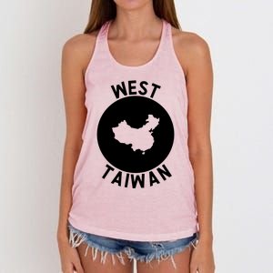 West Taiwan Funny China Map Cute Gift Women's Knotted Racerback Tank