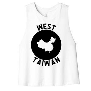 West Taiwan Funny China Map Cute Gift Women's Racerback Cropped Tank