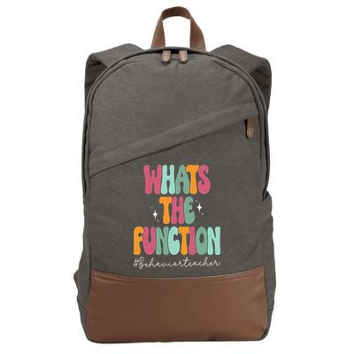 Whats The Function - Behavior Teacher ABA Therapist Gifts Cotton Canvas Backpack