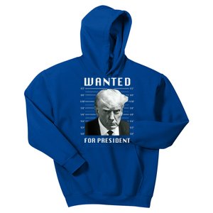 Wanted Trump For President Trump Mug Shot Never Surrender Kids Hoodie