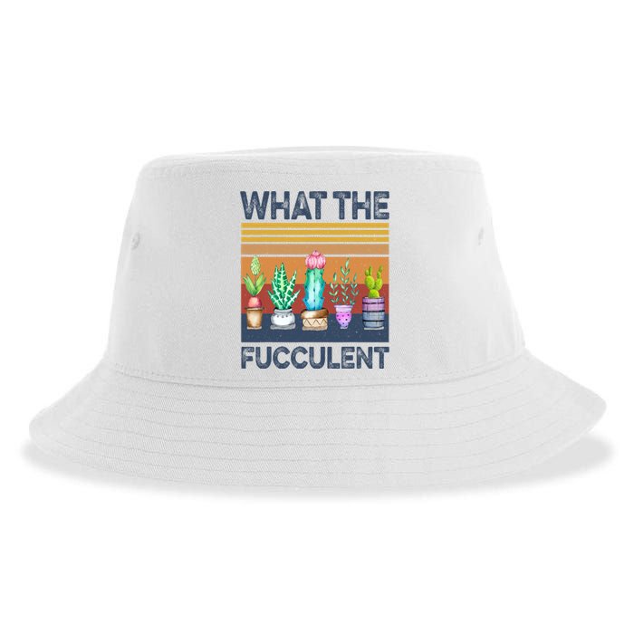 What The Fucculent Cactus Succulents Gardening Retro Vintage Sustainable Bucket Hat