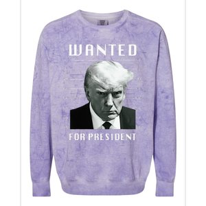 Wanted Trump For President Trump Mug Shot Never Surrender Colorblast Crewneck Sweatshirt