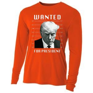 Wanted Trump For President Trump Mug Shot Never Surrender Cooling Performance Long Sleeve Crew