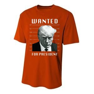 Wanted Trump For President Trump Mug Shot Never Surrender Performance Sprint T-Shirt