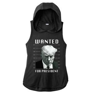 Wanted Trump For President Trump Mug Shot Never Surrender Ladies PosiCharge Tri-Blend Wicking Draft Hoodie Tank