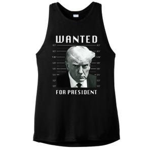 Wanted Trump For President Trump Mug Shot Never Surrender Ladies PosiCharge Tri-Blend Wicking Tank