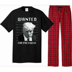 Wanted Trump For President Trump Mug Shot Never Surrender Pajama Set