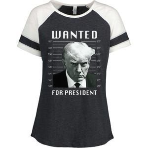 Wanted Trump For President Trump Mug Shot Never Surrender Enza Ladies Jersey Colorblock Tee