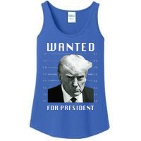 Wanted Trump For President Trump Mug Shot Never Surrender Ladies Essential Tank