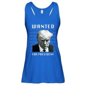 Wanted Trump For President Trump Mug Shot Never Surrender Ladies Essential Flowy Tank