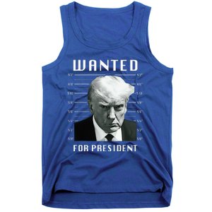 Wanted Trump For President Trump Mug Shot Never Surrender Tank Top