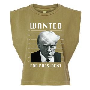 Wanted Trump For President Trump Mug Shot Never Surrender Garment-Dyed Women's Muscle Tee