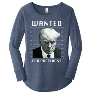 Wanted Trump For President Trump Mug Shot Never Surrender Women's Perfect Tri Tunic Long Sleeve Shirt