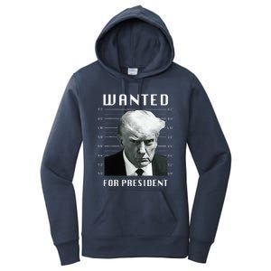 Wanted Trump For President Trump Mug Shot Never Surrender Women's Pullover Hoodie