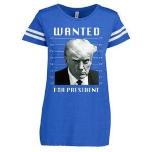 Wanted Trump For President Trump Mug Shot Never Surrender Enza Ladies Jersey Football T-Shirt