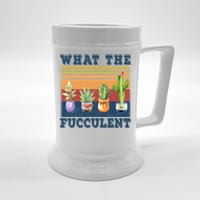 What The Fucculent Cactus Succulents Plants Gardening Gift Beer Stein