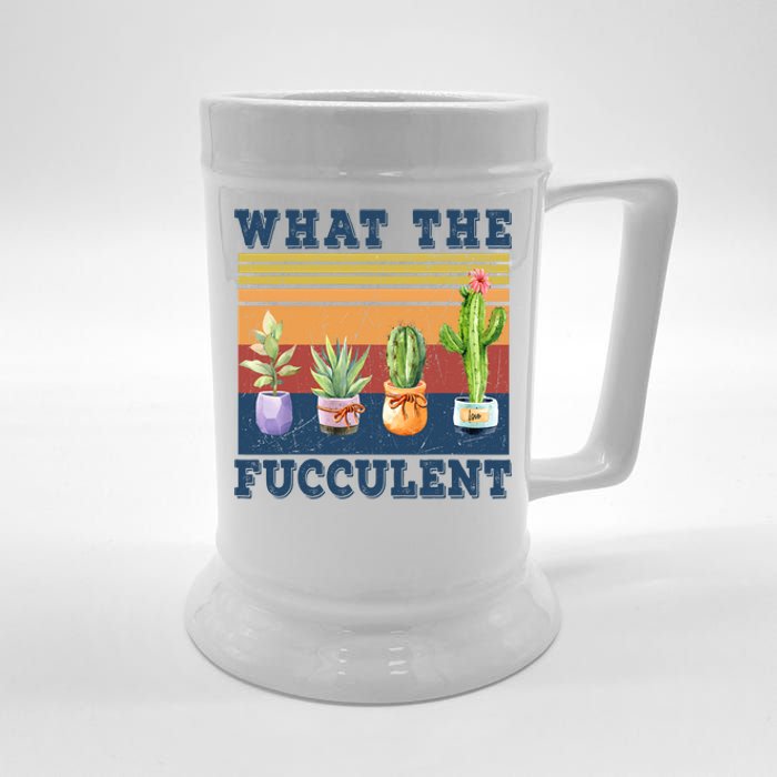 What The Fucculent Cactus Succulents Plants Gardening Gift Beer Stein