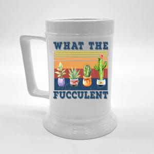 What The Fucculent Cactus Succulents Plants Gardening Gift Beer Stein