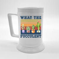 What The Fucculent Cactus Succulents Plants Gardening Gift Beer Stein