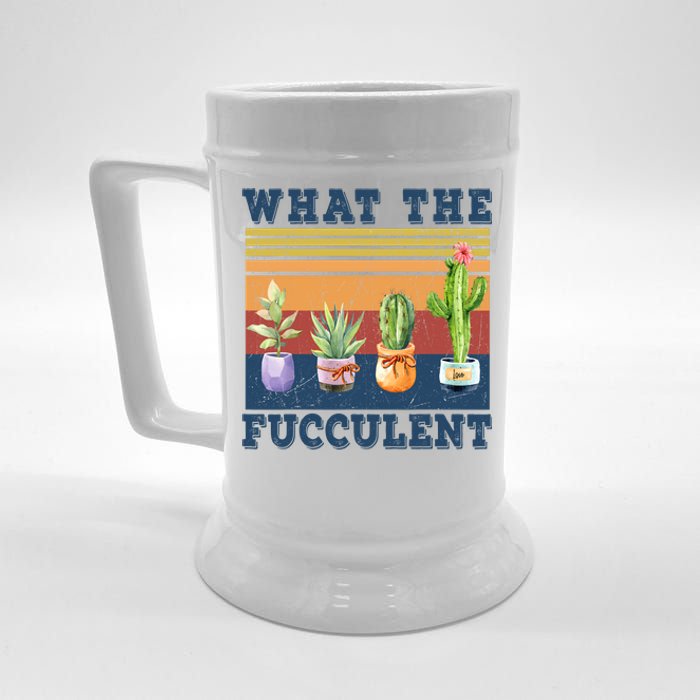 What The Fucculent Cactus Succulents Plants Gardening Gift Beer Stein