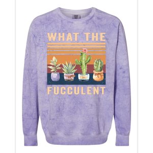 What The Fucculent Cactus Succulents Plants Gardening Gift Colorblast Crewneck Sweatshirt