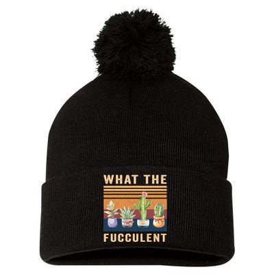 What The Fucculent Cactus Succulents Plants Gardening Gift Pom Pom 12in Knit Beanie