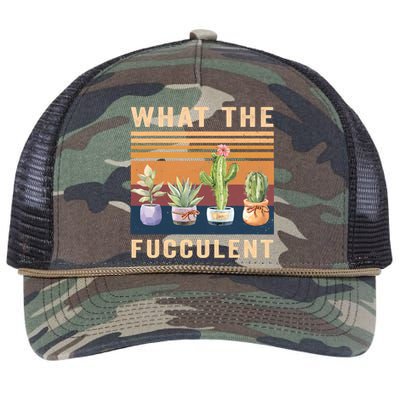 What The Fucculent Cactus Succulents Plants Gardening Gift Retro Rope Trucker Hat Cap