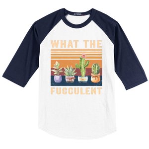 What The Fucculent Cactus Succulents Plants Gardening Gift Baseball Sleeve Shirt