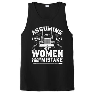 Wo Trucker Female Truck Driver Funny Gift PosiCharge Competitor Tank