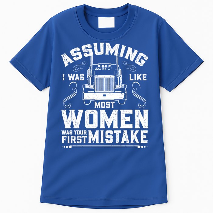 Wo Trucker Female Truck Driver Funny Gift Tall T-Shirt