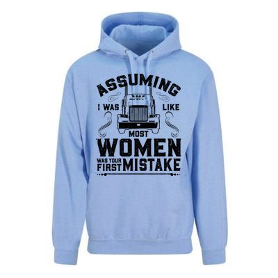 Wo Trucker Female Truck Driver Funny Gift Unisex Surf Hoodie