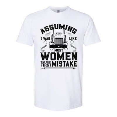 Wo Trucker Female Truck Driver Funny Gift Softstyle CVC T-Shirt