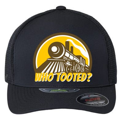 Who Tooted - Funny Train Lovers & Railroad Locomotive Flexfit Unipanel Trucker Cap