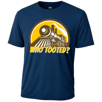 Who Tooted - Funny Train Lovers & Railroad Locomotive Performance Shirt