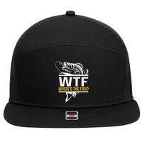 Wheres The Fish Wtf Funny Fishing 7 Panel Mesh Trucker Snapback Hat