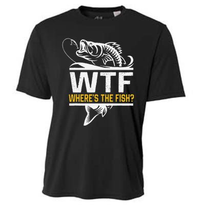 Wheres The Fish Wtf Funny Fishing Cooling Performance Crew T-Shirt