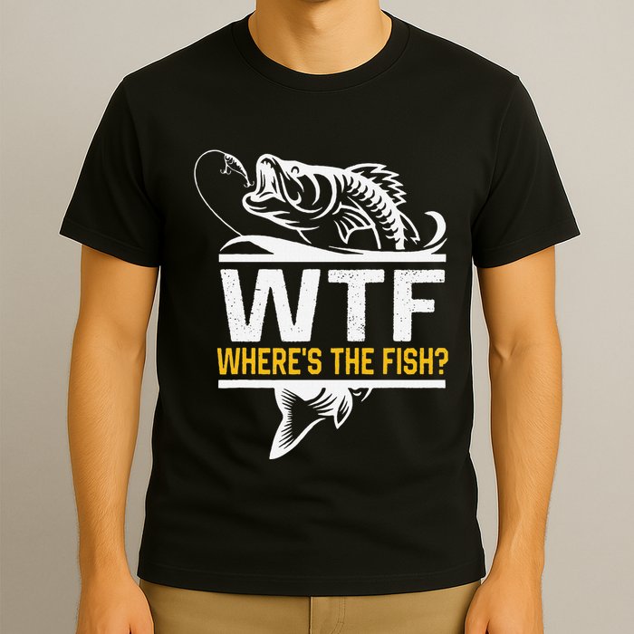 Wheres The Fish Wtf Funny Fishing T-Shirt