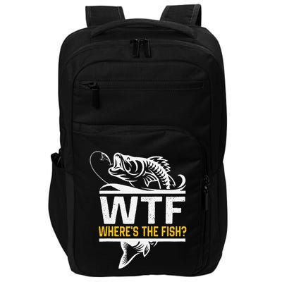 Wheres The Fish Wtf Funny Fishing Impact Tech Backpack