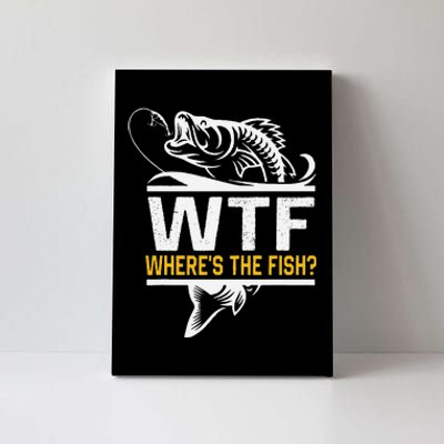 Wheres The Fish Wtf Funny Fishing Canvas