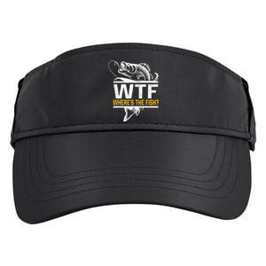 Wheres The Fish Wtf Funny Fishing Adult Drive Performance Visor