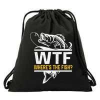 Wheres The Fish Wtf Funny Fishing Drawstring Bag